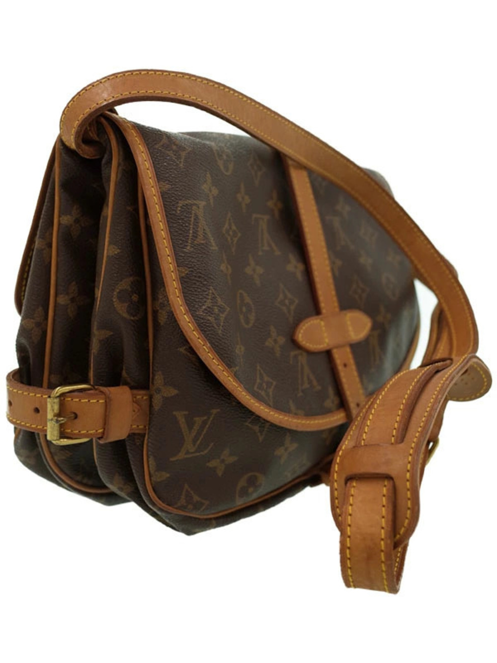 Louis Vuitton Bag Monogram Shoulder Saumur Brown